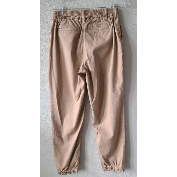 Talbots Jogger Pants SZ Medium Tan Khaki Cotton Lyocell Elastic Waist Pockets - Picture 7 of 12